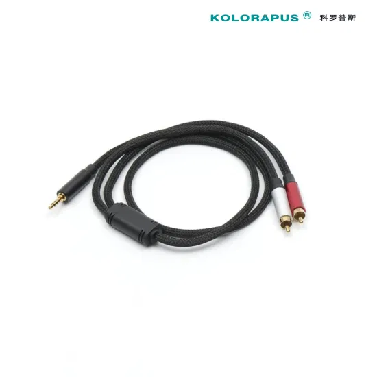 Kolorapus 3.5mm Aux - 2 RCA 케이블 이어폰 유선 2RCA 오디오 케이블